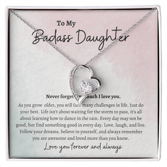 To My Badass Daughter Forever Love Necklace